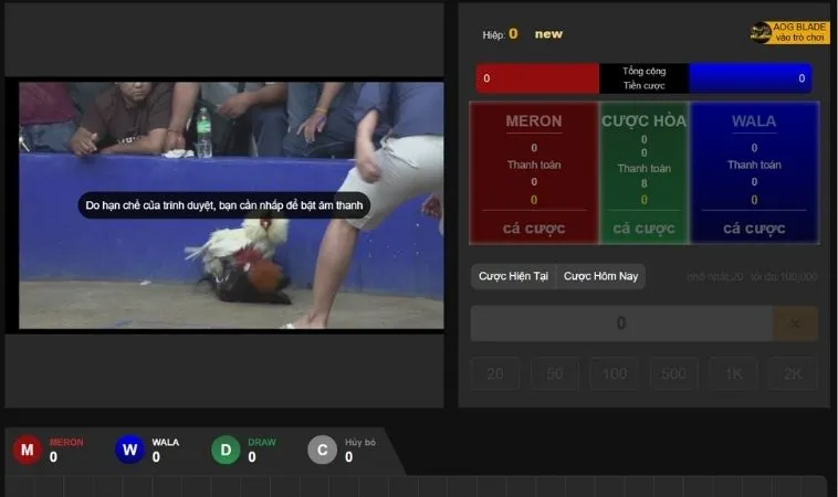 Các cửa cược trong Đá Gà Sabong tại 12Bet