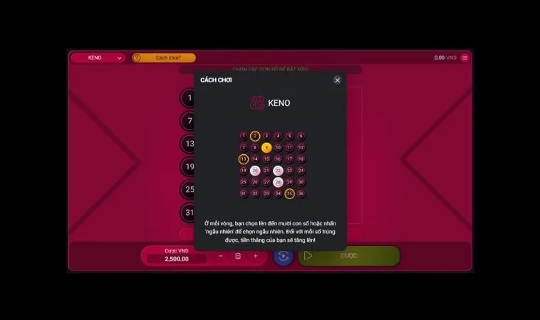 Keno tại 12Bet