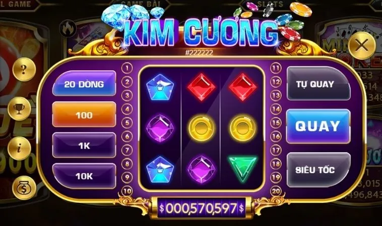 Giao diện chơi Nổ Hũ Kim Cương Tại 12Bet