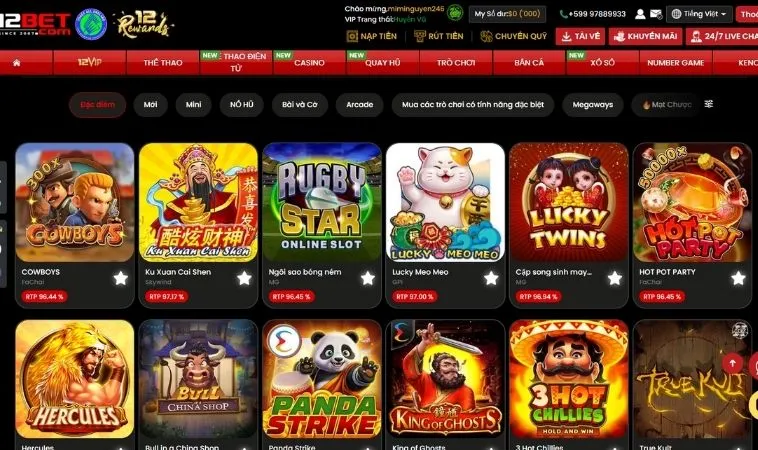Sảnh Nổ Hũ Tại 12Bet quy tụ nhiều trò chơi hấp dẫn